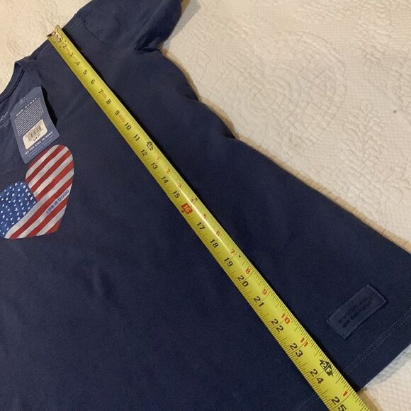 Life is good crusher watercolor flag T-shirt. Small - Picture 6 of 9